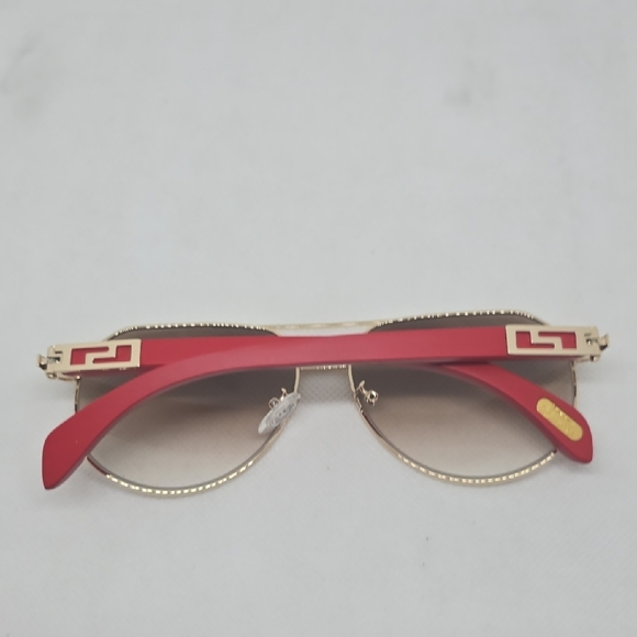 Porta Romana Gold Frame Sunglasses with Red Arms main image 5